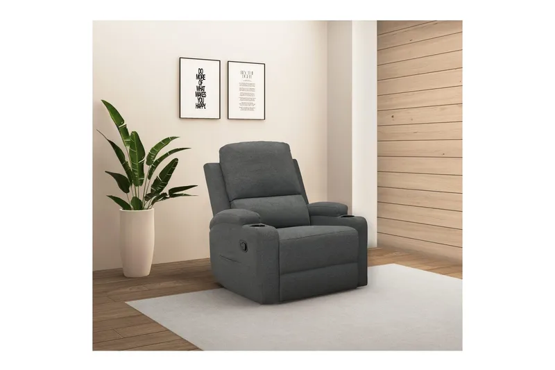 Tavallinen lepotuoli Loft24 Recliner-nojatuoli Loft24 Dallas Harmaa Belfast-kangas - Huonekalut - Tuoli & nojatuoli - Nojatuoli & lepotuoli - Mekanismituoli