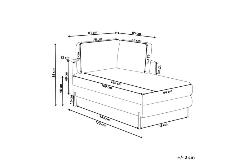 Toliman Lepotuoli 172 cm Vasemmalta - Ruskea/Musta - Huonekalut - Tuoli & nojatuoli - Nojatuoli & lepotuoli - Makuutuoli & divaanituoli