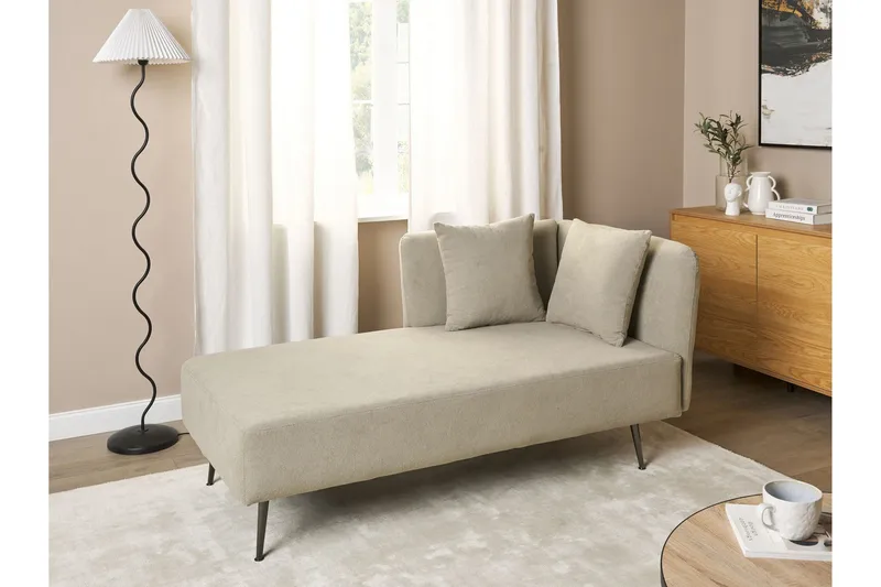 Toyoko Lepotuoli 156 cm Oikealta - Beige/Musta - Huonekalut - Tuoli & nojatuoli - Nojatuoli & lepotuoli - Makuutuoli & divaanituoli