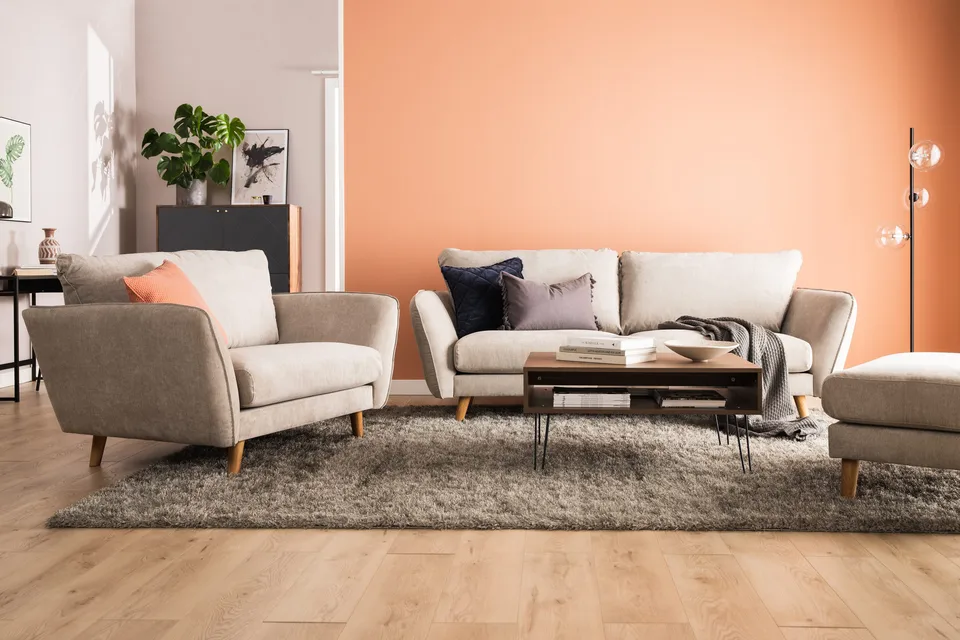 Beige Trend Lyx -nojatuoli skandinaavisella retrotyylillä