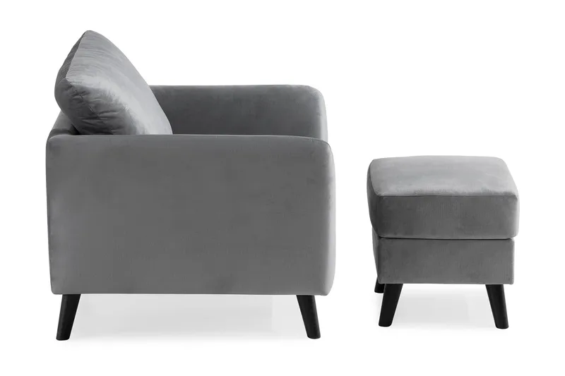 Trend Nojatuoli ja Rahi - Vaaleanharmaa - Huonekalut - Tuoli & nojatuoli - Nojatuoli & lepotuoli - Samettinojatuoli