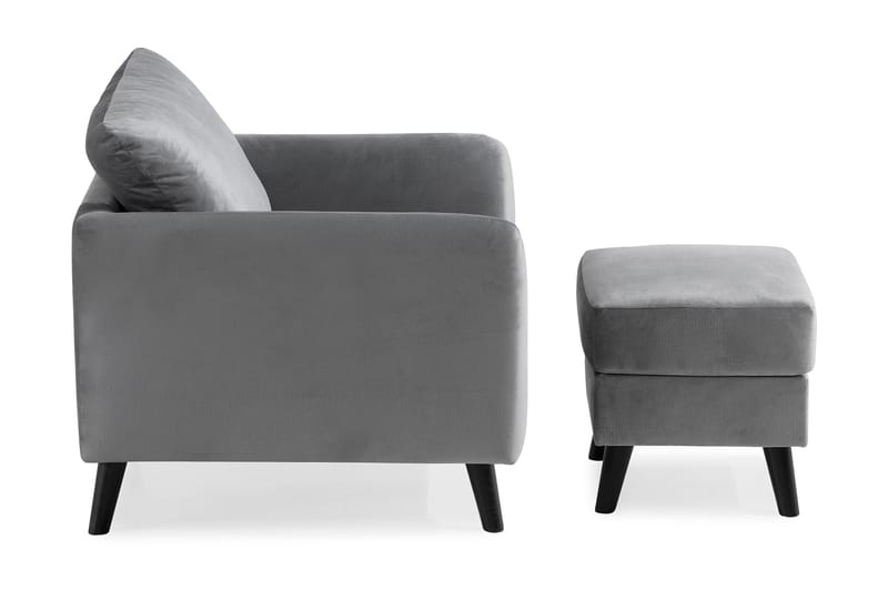 Trend Nojatuoli ja Rahi - Vaaleanharmaa - Huonekalut - Tuoli & nojatuoli - Nojatuoli & lepotuoli - Samettinojatuoli