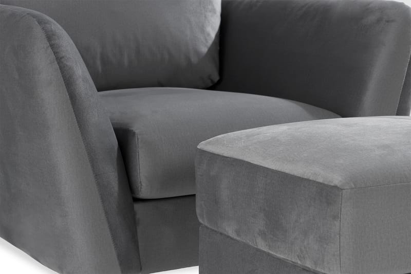 Trend Nojatuoli ja Rahi - Vaaleanharmaa - Huonekalut - Tuoli & nojatuoli - Nojatuoli & lepotuoli - Samettinojatuoli