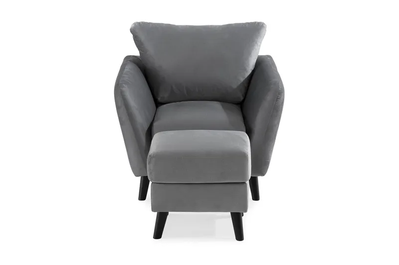 Trend Nojatuoli ja Rahi - Vaaleanharmaa - Huonekalut - Tuoli & nojatuoli - Nojatuoli & lepotuoli - Samettinojatuoli