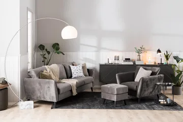 Trend Nojatuoli - Tummanharmaa - Huonekalut - Tuoli & nojatuoli - Nojatuoli & lepotuoli - Samettinojatuoli