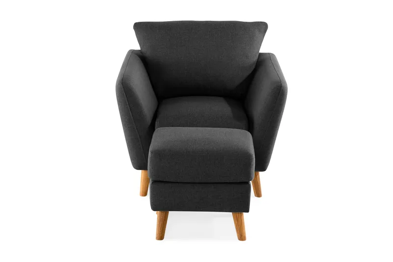 Trend Sohvaryhmä Nojatuoli ja Rahi - Musta - Huonekalut - Tuoli & nojatuoli - Nojatuoli & lepotuoli - Nojatuoli rahilla