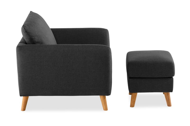 Trend Sohvaryhmä Nojatuoli ja Rahi - Musta - Huonekalut - Tuoli & nojatuoli - Nojatuoli & lepotuoli - Nojatuoli rahilla