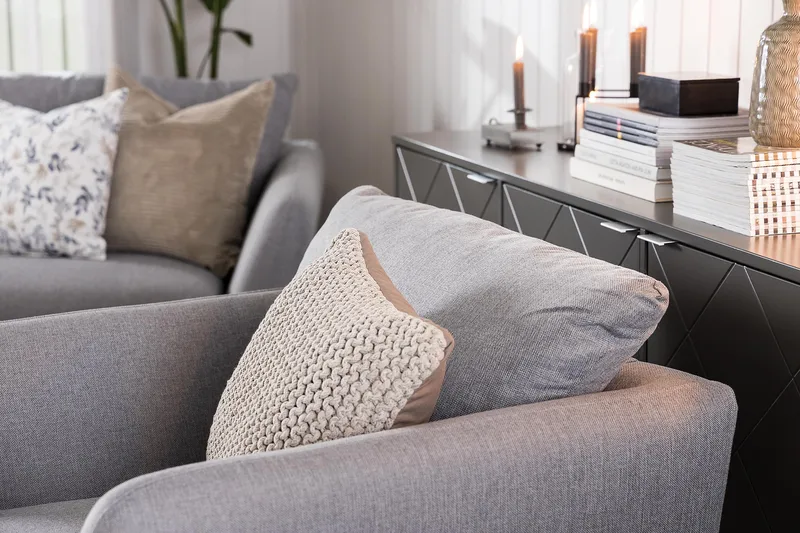 Trend Sohvaryhmä Nojatuoli ja Rahi - Vaaleanharmaa - Huonekalut - Tuoli & nojatuoli - Nojatuoli & lepotuoli - Nojatuoli rahilla