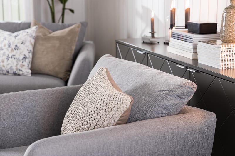 Trend Sohvaryhmä Nojatuoli ja Rahi - Vaaleanharmaa - Huonekalut - Tuoli & nojatuoli - Nojatuoli & lepotuoli - Nojatuoli rahilla