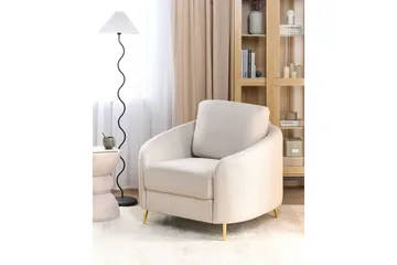 Nojatuoli Trosa - Beige/kulta - Huonekalut - Tuoli & nojatuoli - Nojatuoli & lepotuoli