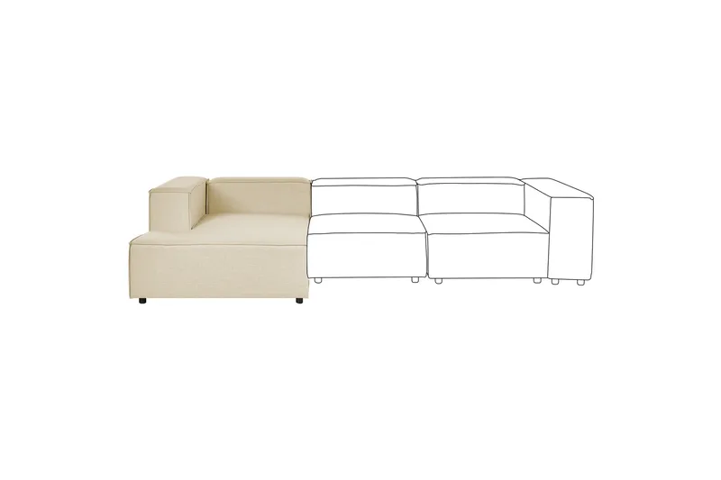 Tunda Lepotuoli 119 cm Oikealta - Beige/Musta - Huonekalut - Tuoli & nojatuoli - Nojatuoli & lepotuoli - Makuutuoli & divaanituoli