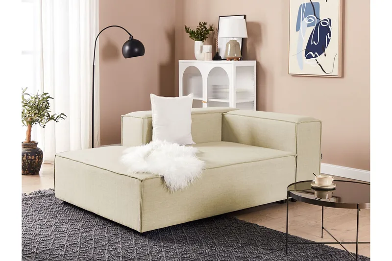 Tunda Lepotuoli 119 cm Oikealta - Beige/Musta - Huonekalut - Tuoli & nojatuoli - Nojatuoli & lepotuoli - Makuutuoli & divaanituoli