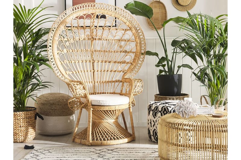 Tuoli Maransart Riikinkukko - Rottinki/Beige - Huonekalut - Tuoli & nojatuoli - Nojatuoli & lepotuoli