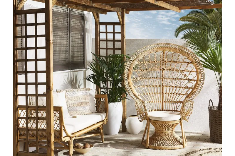 Tuoli Maransart Riikinkukko - Rottinki/Beige - Huonekalut - Tuoli & nojatuoli - Nojatuoli & lepotuoli