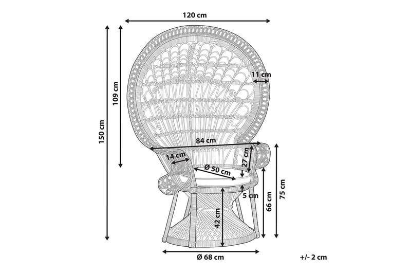 Tuoli Maransart Riikinkukko - Rottinki/Beige - Huonekalut - Tuoli & nojatuoli - Nojatuoli & lepotuoli