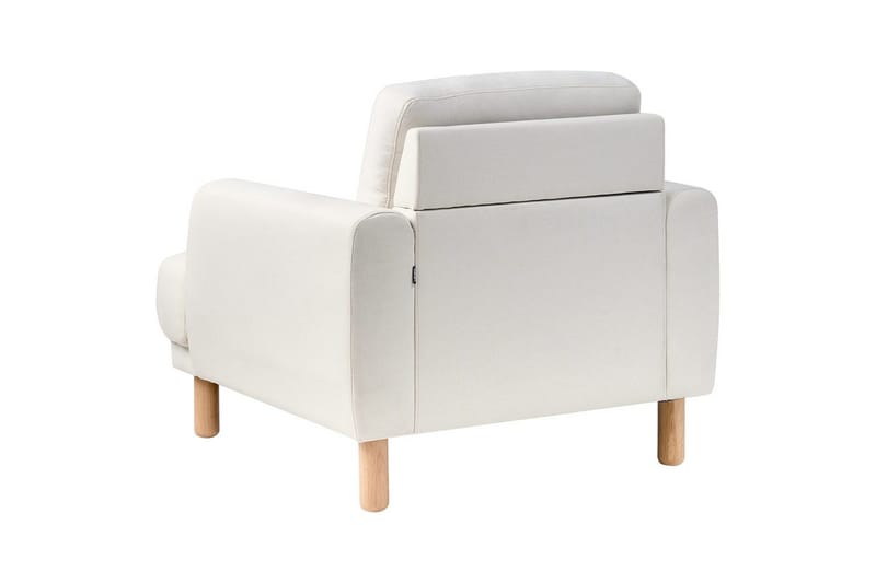 Nojatuoli Tuve - Valkoinen, vaalea puu/Polyesteri - Huonekalut - Tuoli & nojatuoli - Nojatuoli & lepotuoli