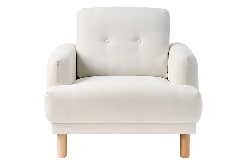 Nojatuoli Tuve - Valkoinen, vaalea puu/Polyesteri - Huonekalut - Tuoli & nojatuoli - Nojatuoli & lepotuoli