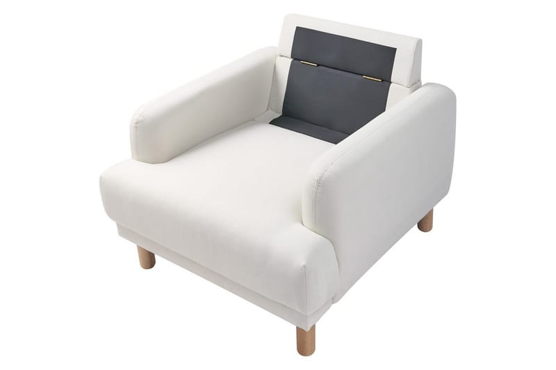 Nojatuoli Tuve - Valkoinen, vaalea puu/Polyesteri - Huonekalut - Tuoli & nojatuoli - Nojatuoli & lepotuoli