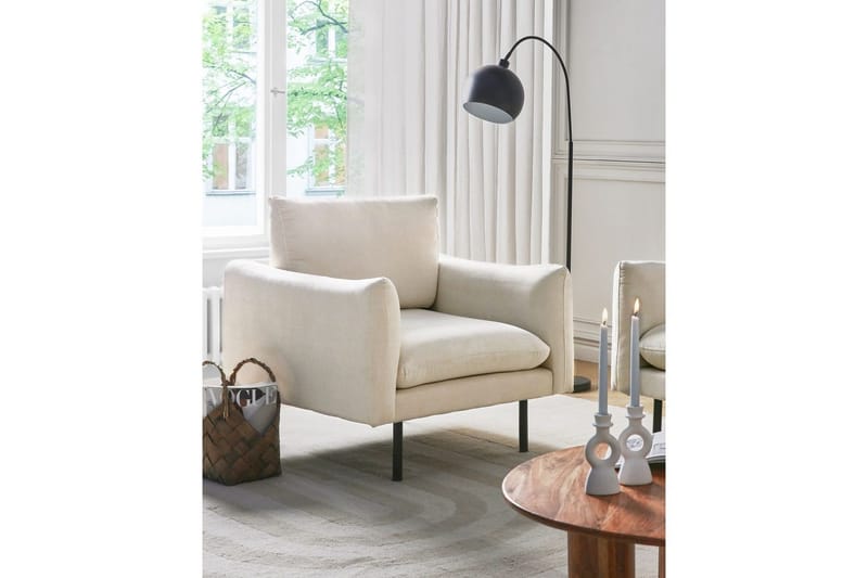 Nojatuoli Vinterbro - Beige, musta/polyesteri, Beige, musta/Polyesteri - Huonekalut - Tuoli & nojatuoli - Nojatuoli & lepotuoli