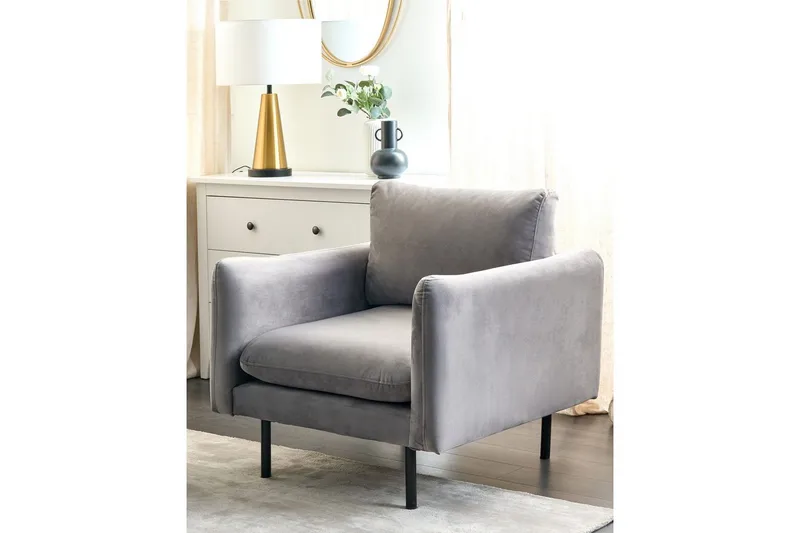 Nojatuoli Vinterbro - Harmaa, musta/Sametti - Huonekalut - Tuoli & nojatuoli - Nojatuoli & lepotuoli