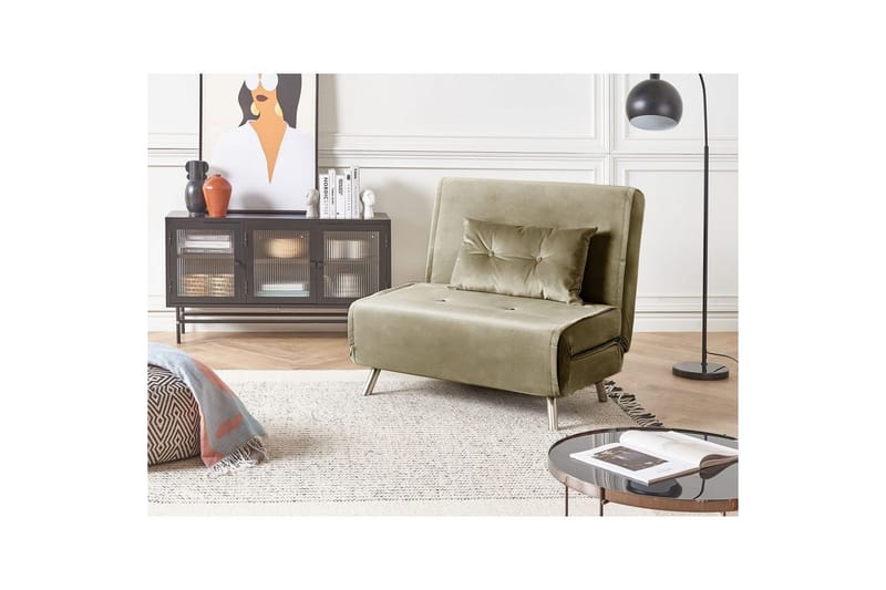 Vuodesohva Farris - Vihreä, hopea - Huonekalut - Tuoli & nojatuoli - Nojatuoli & lepotuoli - Vuodetuoli