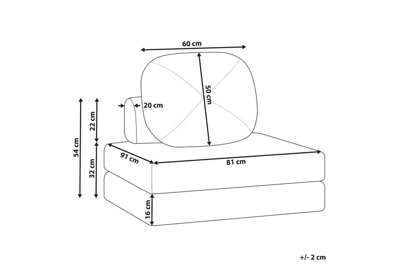 Vuodesohva Olden - Beige/polyesteri, 81x182 cm - Huonekalut - Tuoli & nojatuoli - Nojatuoli & lepotuoli - Vuodetuoli