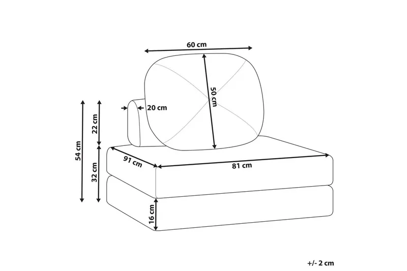 Vuodesohva Olden - Harmaa/Polyesteri, 81x182 cm - Huonekalut - Tuoli & nojatuoli - Nojatuoli & lepotuoli - Vuodetuoli