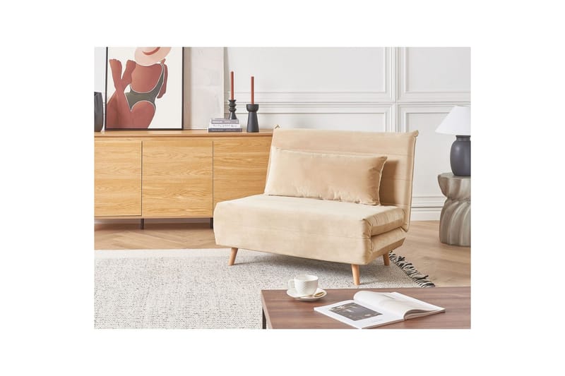 Vuodesohva Setten - Beige, vaalea puu - Huonekalut - Tuoli & nojatuoli - Nojatuoli & lepotuoli - Vuodetuoli