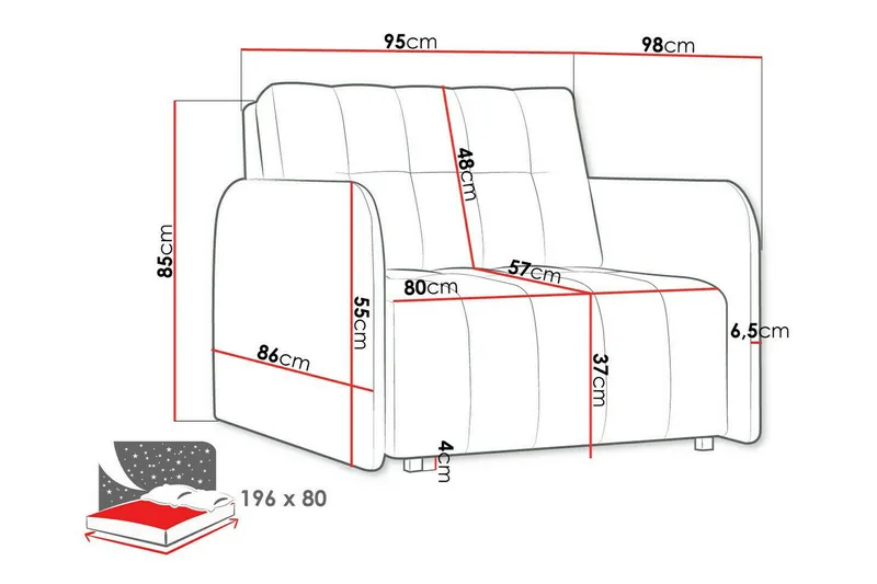 Denegal Bäddfåtölj Dark blue - Huonekalut - Tuoli & nojatuoli - Nojatuoli & lepotuoli - Vuodetuoli