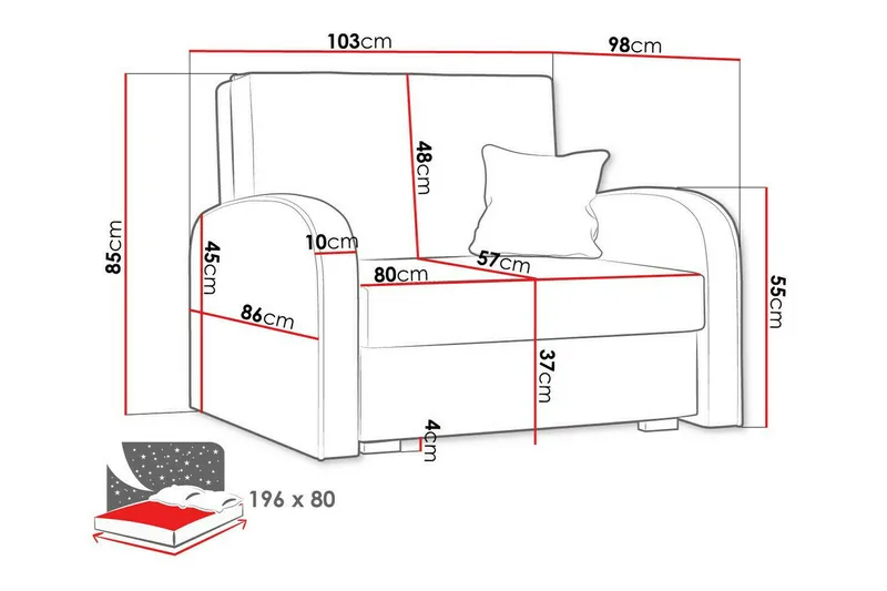 Denegal Bäddfåtölj Ljusgrå - Huonekalut - Tuoli & nojatuoli - Nojatuoli & lepotuoli - Vuodetuoli