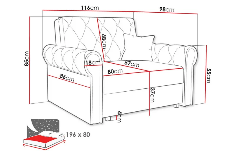 Vuodetuoli Denegal - Huonekalut - Tuoli & nojatuoli - Nojatuoli & lepotuoli - Vuodetuoli