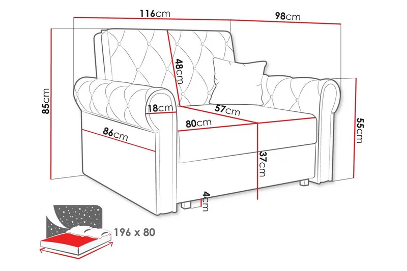 Vuodetuoli Denegal - Huonekalut - Tuoli & nojatuoli - Nojatuoli & lepotuoli - Vuodetuoli