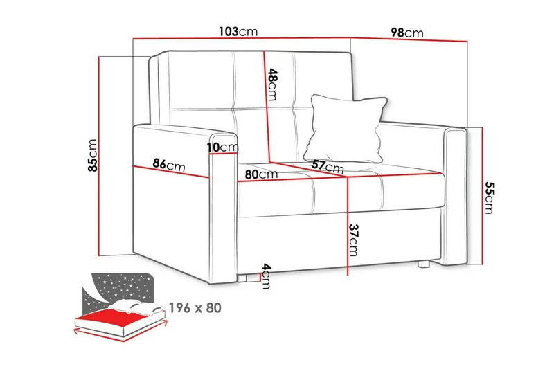 Vuodetuoli Denegal - Huonekalut - Tuoli & nojatuoli - Nojatuoli & lepotuoli - Vuodetuoli