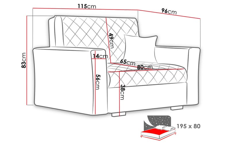 Vuodetuoli Hedensö Ruutukuvio - Sametti/Musta - Huonekalut - Tuoli & nojatuoli - Nojatuoli & lepotuoli - Vuodetuoli