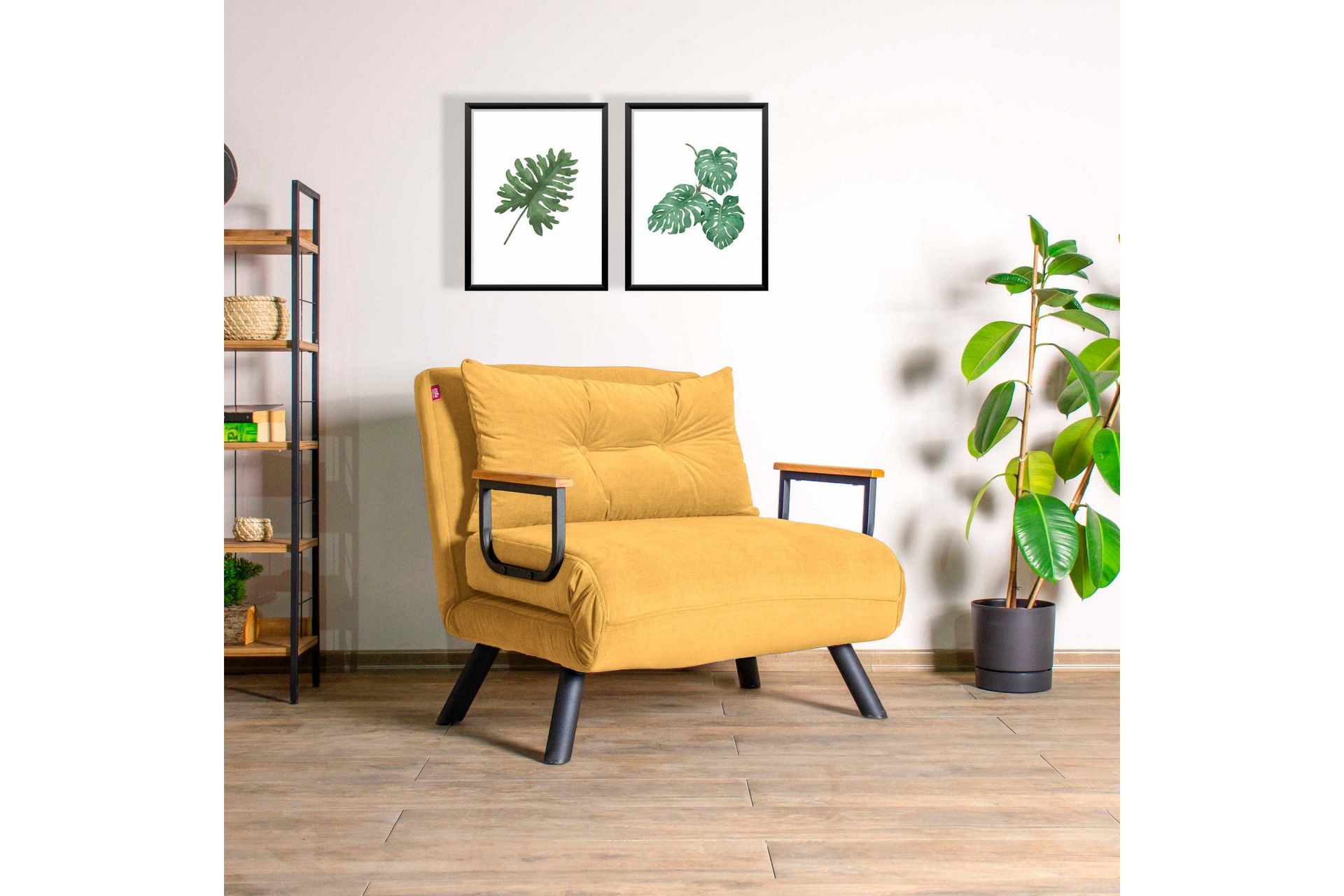 Vuodetuoli Riceville 175x60 cm - Sinappikeltainen