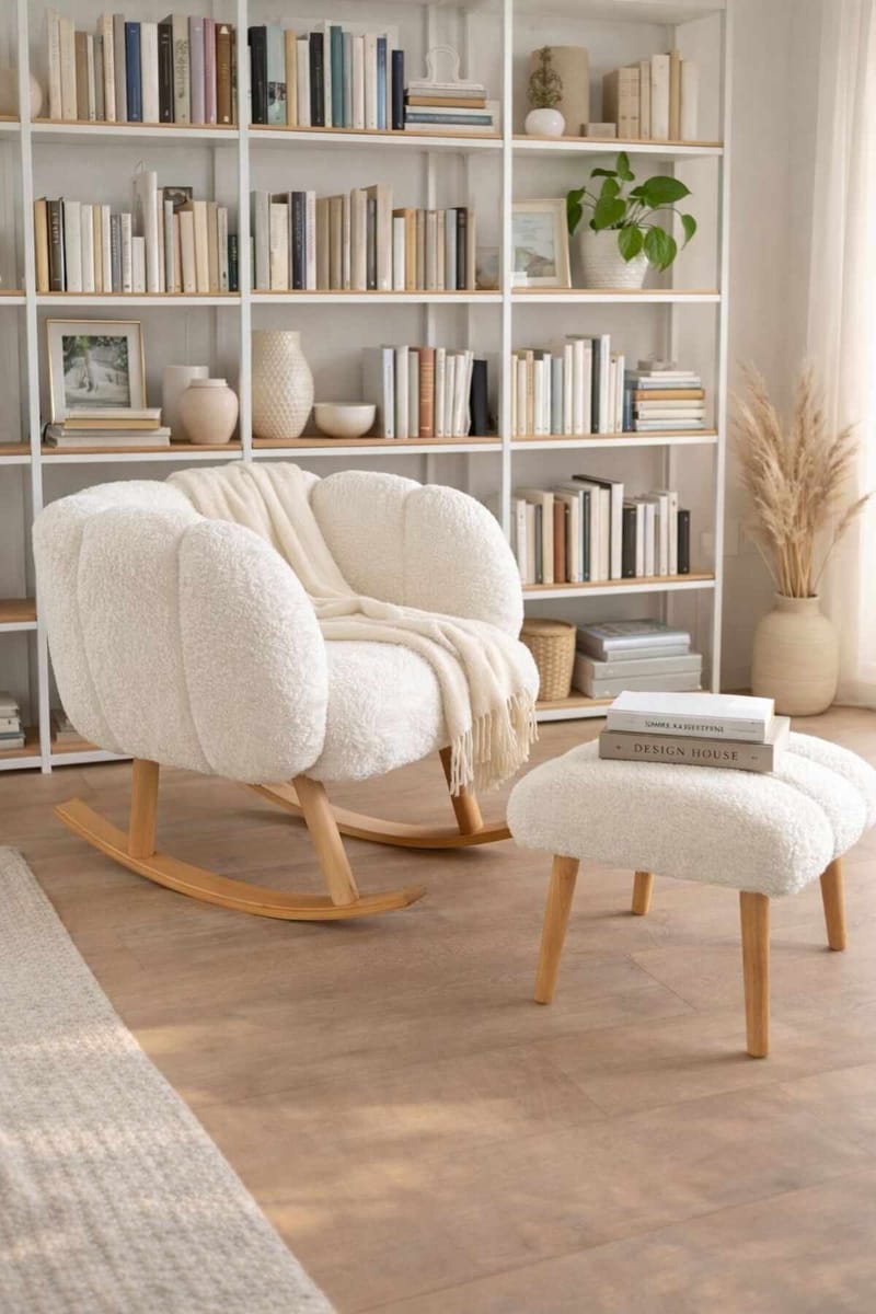 Wing Chair & Pouffe Set (2 Pieces) Atelier Del Sofa - Huonekalut - Tuoli & nojatuoli - Nojatuoli & lepotuoli