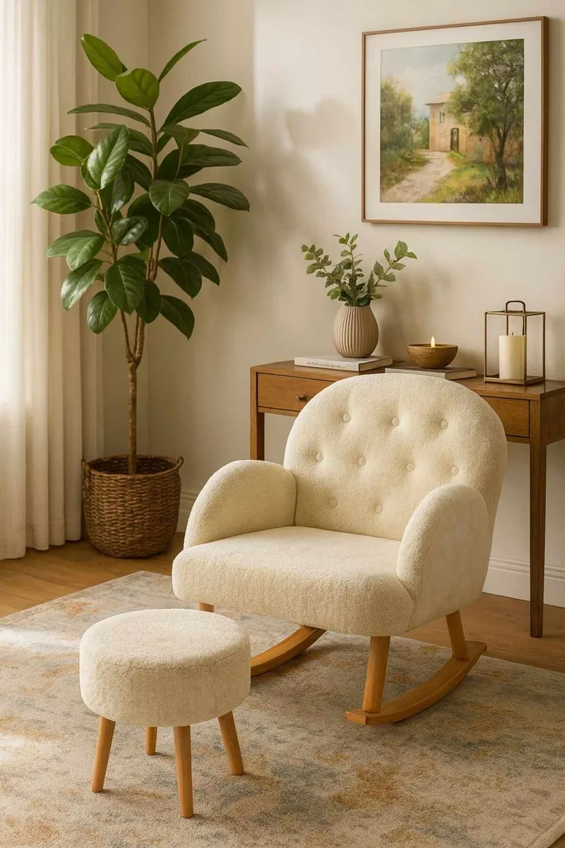 Wing Chair & Pouffe Set (2 Pieces) Atelier Del Sofa, undefined