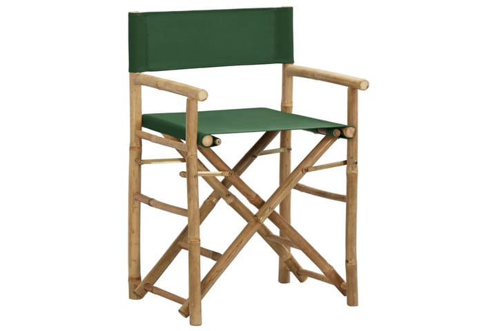 Kokoontaitettava ohjaajantuoli 2 kpl vihreä bambu ja kangas - Ohjaajantuoli - Tuoli & nojatuoli
