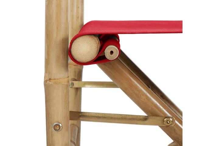 Kokoontaitettava ohjaajantuoli 2kpl punainen bambu ja kangas - Tuoli & nojatuoli - Ohjaajantuoli