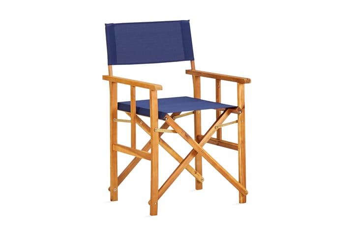 Ohjaajantuolit 2 kpl täysi akaasiapuu sininen - Sininen - Ohjaajantuoli - Tuoli & nojatuoli