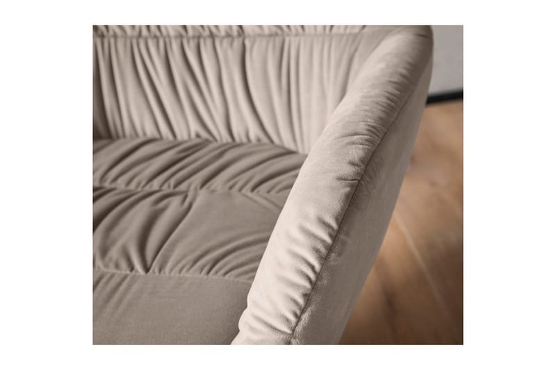 Oleskelu- & Cocktailtuoli Wohnling mukavasti samettiverhoiltu, käsinojilla, moderni tyyli Beige - Beige - Huonekalut - Tuoli & nojatuoli - Nojatuoli & lepotuoli