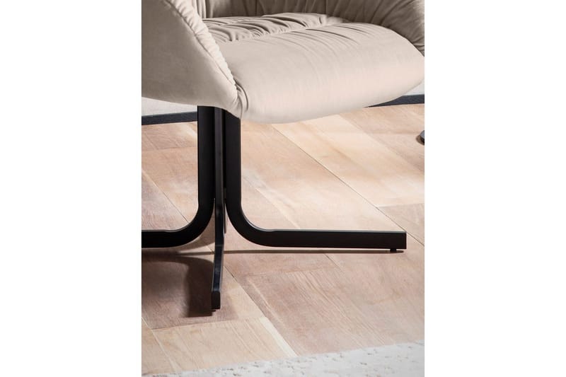 Oleskelu- & Cocktailtuoli Wohnling mukavasti samettiverhoiltu, käsinojilla, moderni tyyli Beige - Beige - Huonekalut - Tuoli & nojatuoli - Nojatuoli & lepotuoli