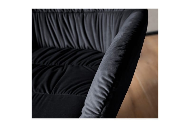 Oleskelu- & Cocktailtuoli Wohnling mukavasti samettiverhoiltu, käsinojilla, moderni tyyli Musta - Musta - Huonekalut - Tuoli & nojatuoli - Nojatuoli & lepotuoli