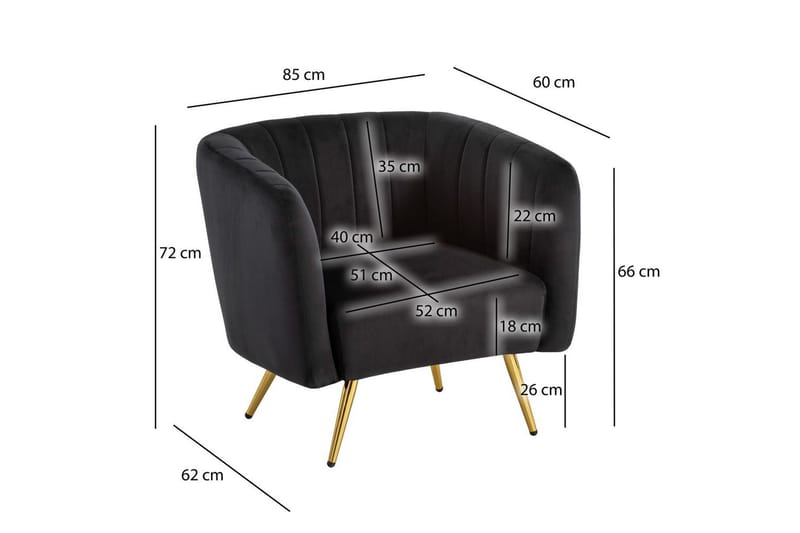 Oleskelu- & Cocktailtuoli Wohnling Samettiverhoillut kultaiset metallijalat teollinen - Huonekalut - Tuoli & nojatuoli - Meikkituoli