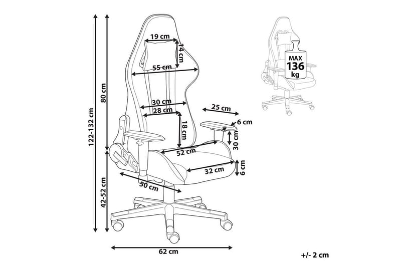 Pelituoli Warrior Vaaleanharmaa musta - Vaaleanharmaa musta - Huonekalut - Tuoli & nojatuoli - Työtuolit