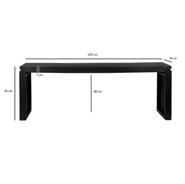 Belora-penkki 120 cm massiivipuuta - Syvänmusta - Huonekalut - Tuoli & nojatuoli - Penkki - Eteispenkki