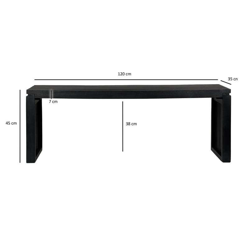 Belora-penkki 120 cm massiivipuuta - Syvänmusta - Huonekalut - Tuoli & nojatuoli - Penkki - Eteispenkki