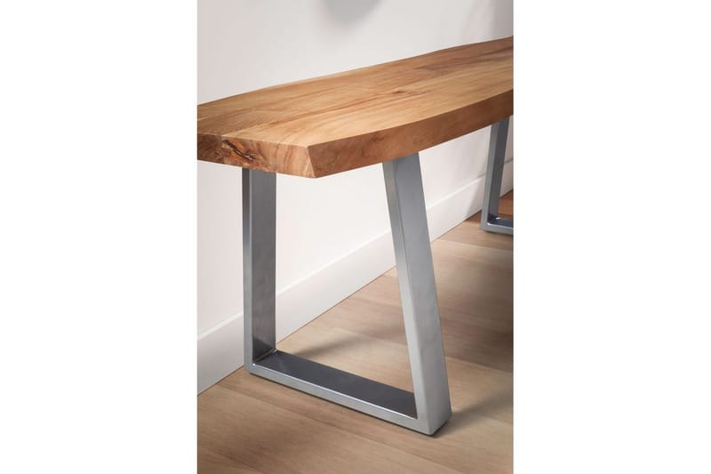 Eteisen penkki Wohnling Kiinteä akaasiapuu 120 cm puunreuna käytävä Hopea, Suorat liu'ut - Hopea, Suorat liu'ut - Huonekalut - Tuoli & nojatuoli - Penkki - Eteispenkki