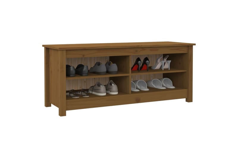 beBasic Kenkäkaappi hunajanruskea 110x38x45,5 cm täysi mänty - Ruskea - Huonekalut - Tuoli & nojatuoli - Penkki - Eteispenkki - Kenkäteline penkillä