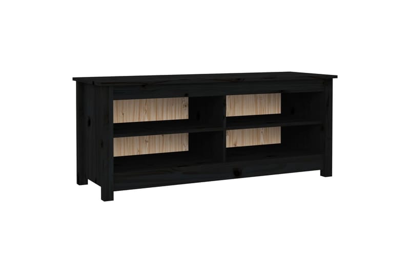 beBasic Kenkäpenkki musta 110x38x45,5 cm täysi mänty - Musta - Huonekalut - Tuoli & nojatuoli - Penkki - Eteispenkki - Kenkäteline penkillä
